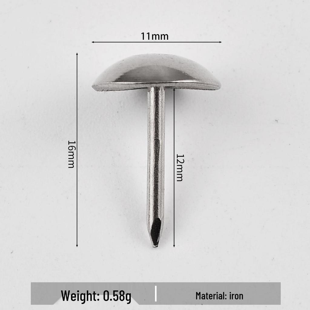 Chiodi da tappezzeria Bronzo Antico 11x16mm - Testa Larga Puntine Retro, Chiodi Rotondi Neri Decorativi per Porte