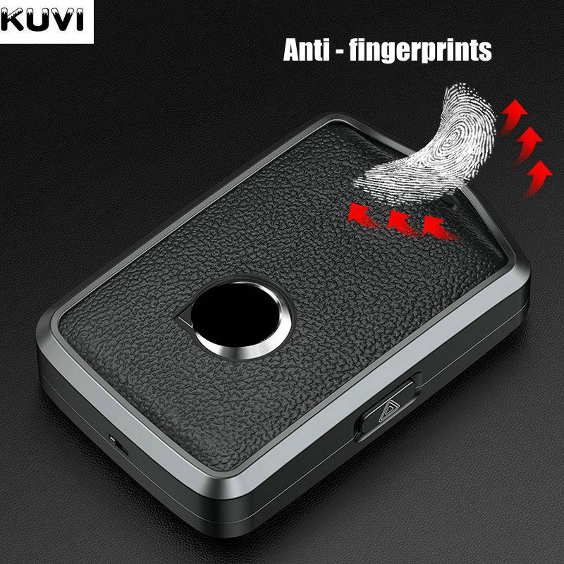Custodia Protettiva in Metallo e Vera Pelle per Portachiavi Smart Auto Adatta per Volvo Xc60 Xc40 Xc90 S90 V60 S60 V90 2010- Portachiavi Anello Protettivo