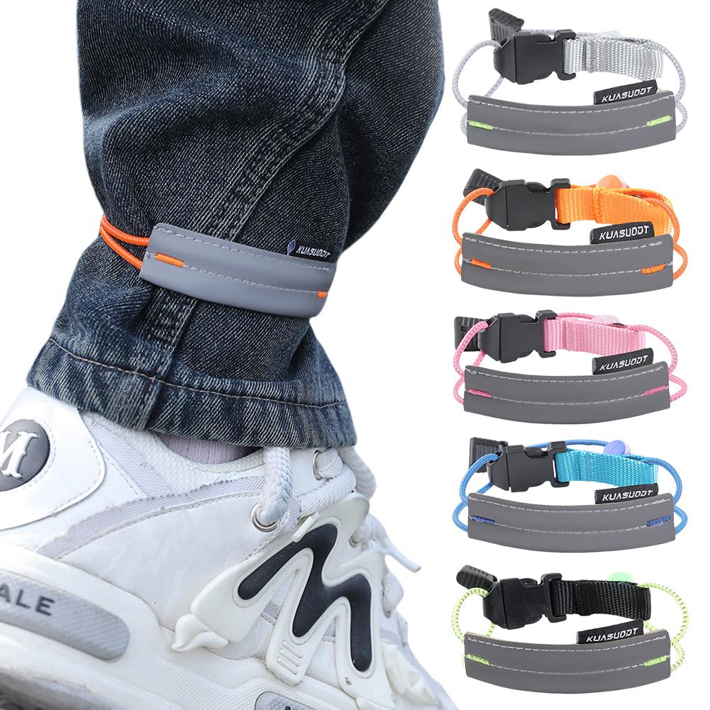 Reflective Cycling Pants Cuff Band High Visibility Trouser Leg Straps Bicycle Trouser Bands for Night Walking Cycling Running