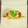 Peridot Oval Cut With 925 Sterling Silver Gold Plated Ring For Men's #B446 JL375683856769