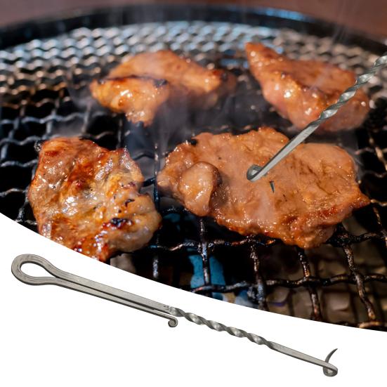 Flipper pentru alimente pentru grătar și cârlig pentru carne Rotitor de grătar rezistent pentru răsturnarea coastelor de pui Hot Dogs coadă de porc Flipper pentru alimente pentru grătar Cârlige pentru gătit la grătar