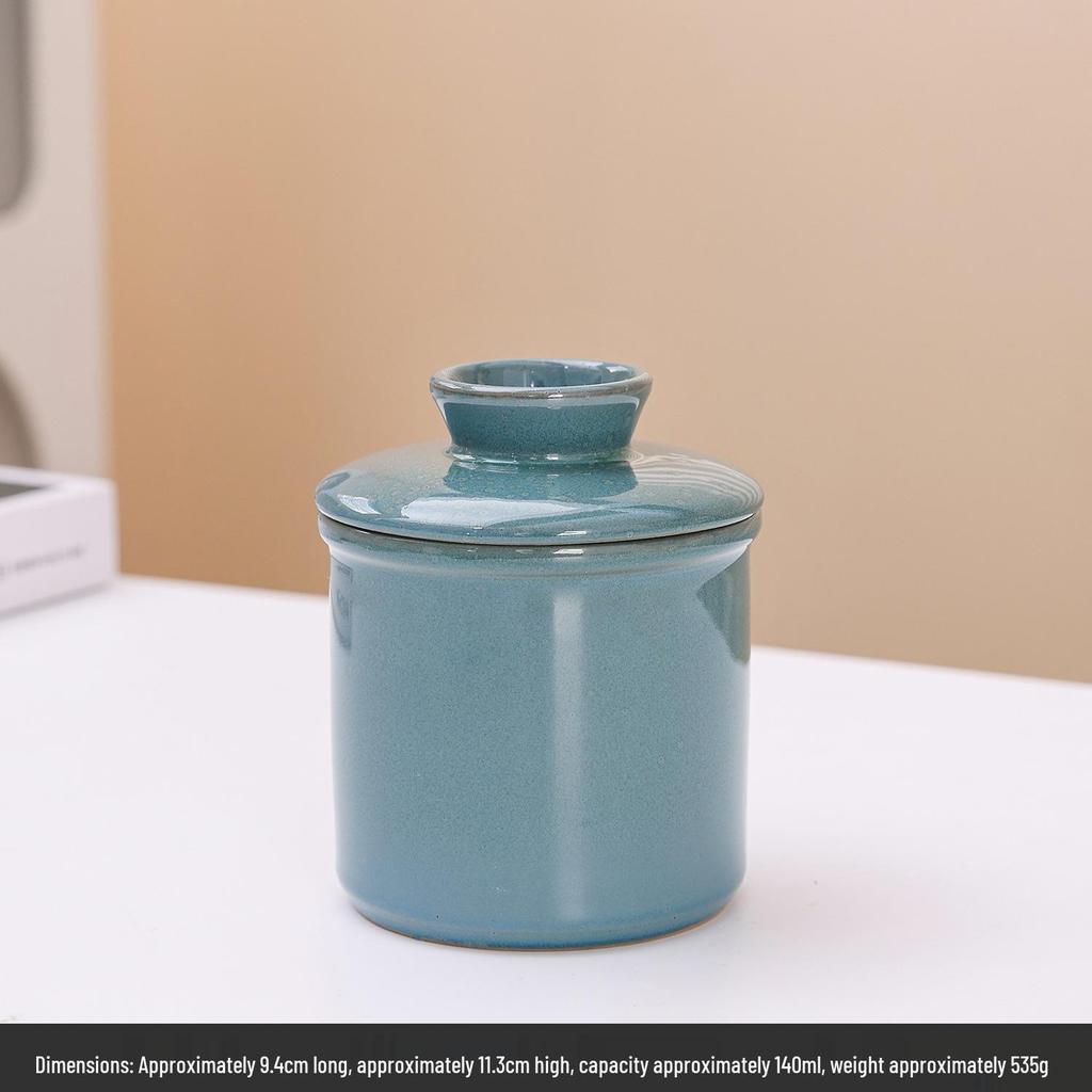 Ceramic Butter Dish - Freshness Preservation Sealed Jar, Creative Western Style Butter Box.