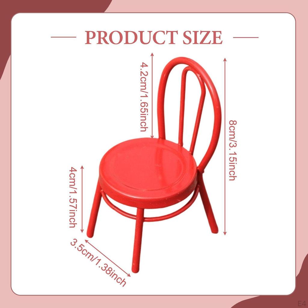 Dollhouse Miniature Chair Role Playing Pretend Toy Doll House Decoration Furniture Model for