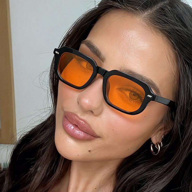 Small Square Frame Rice Nail Sunglasses - European American Style, Trendy Sun Protection Accessories