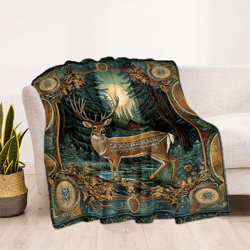 Deer In The Forest flannel,Lightweight,Flannel Blanket,Comfortable Blanket, Sofa Blanket, gift blankets,Holiday gift blanket Blankets
