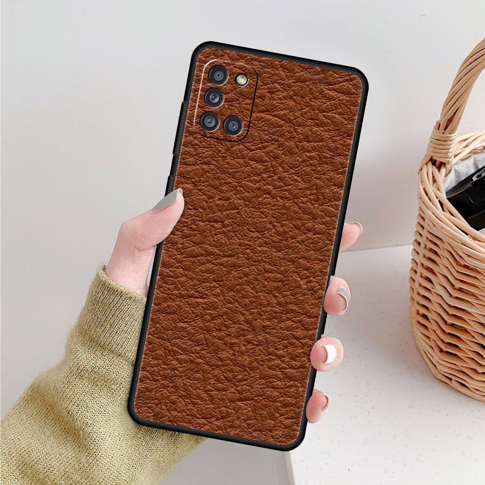 For Samsung Galaxy A21s A71 A12 A72 A41 A31 A02s A51 A52 A32 4G A22 A73 A03s A52s 5G A33 Original Leather Pattern Phone Case