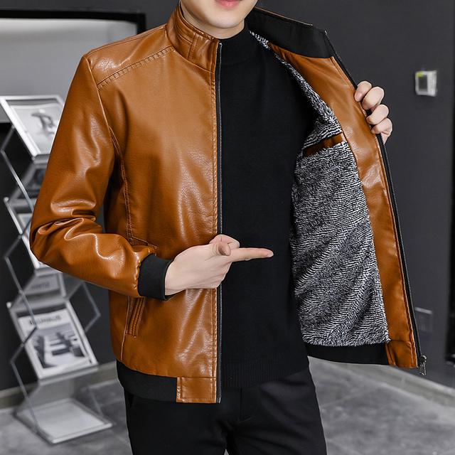 Men's Fashion Leather Jackets  Spring Autumn New Casual Motorcycle PU Jacket Biker Leather Coats Brand Clothing Big Size