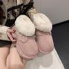 Indoor home velvet thick-soled bag and cotton shoes, women's winter warm plush mouth stepping on shit feeling confinement cotton shoes