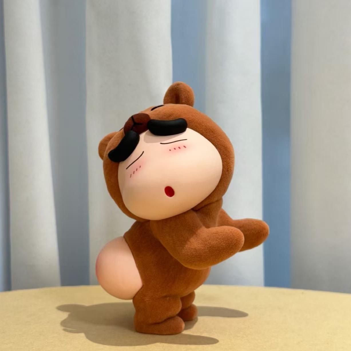 Crayon Shin-chan Cute Flocked Bear Doll - Trendy Desk Ornament & Gift Idea