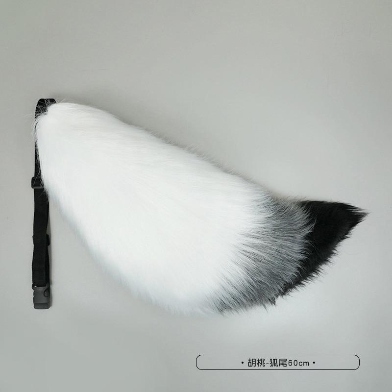 Oreilles de Renard Noyer Serre-tête Fait Main Peluche cos Accessoires Coiffe Salon de la BD Queue de Renard Noyer Ensemble Queue