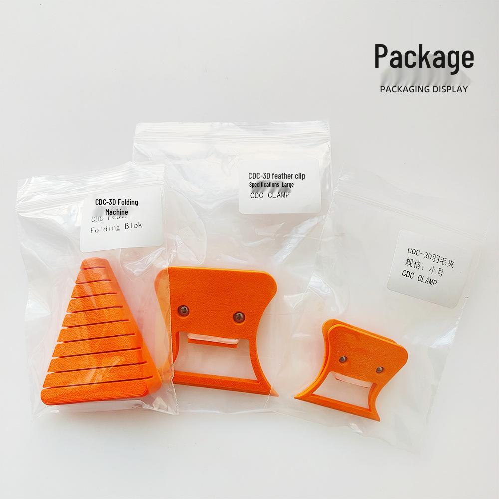 Weißer Reiher CDC Feder Clip Set: 3-teiliges Fliegenbindewerkzeug mit Klemme und Faltwerkzeugzubehör.