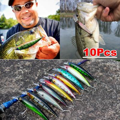 SOUGAYILANG 10 Stück Harte Angelköder Köder Isca Artificial Sinkende Minnow-Köder