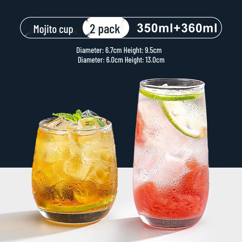 Beiyipin Borosilicate Mojito & Whiskey Glass Set