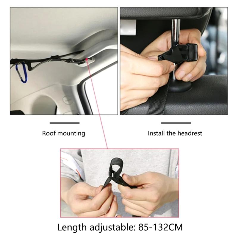 Samochodowa linka do suszenia ubrań, sznur na pranie, 8 pozycji, na zewnątrz, w podróży, linka na ubrania montowana do pojazdu