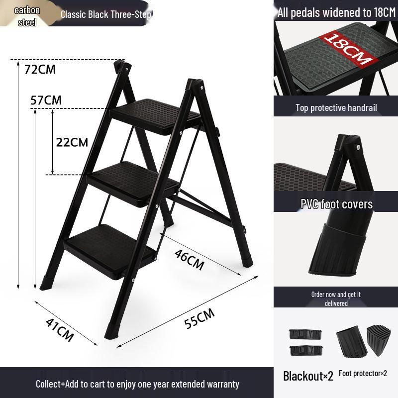 Teleskopische Klapp-A-Rahmen-Haushaltsleiter: Leicht, Multifunktional, Dreistufiges Design.