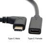 20cm USB 3.1 Type C Male To Female 90 Degree Right Angled Extension Data Cable