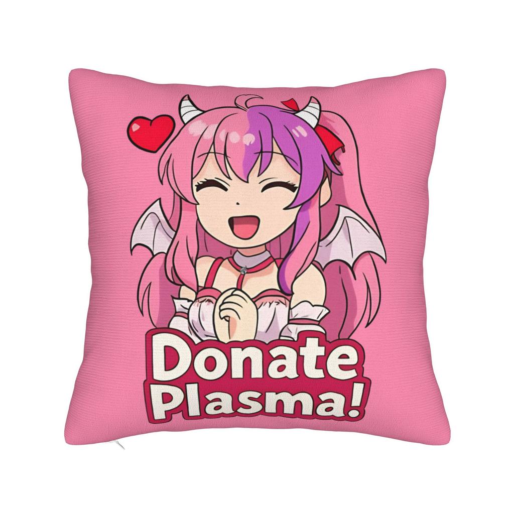 Ironmouse Neon Heart Frame With Devil Square Pillow Case Cute Vtuber Girl Cushion Cover Decor Pillowcover For Home 45X45Cm