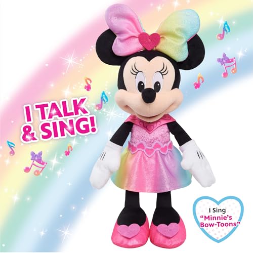 MINNIE Just Play Disney Junior Minnie Mouse Sparkle and Singing Minnie Mouse 13-inch Light and Sound Plush Toy