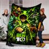 1pc Ben10 Theme Blanket - Digital Print, Polyester, Cozy for All Seasons, Perfect for Outdoor, Camping, and Travel