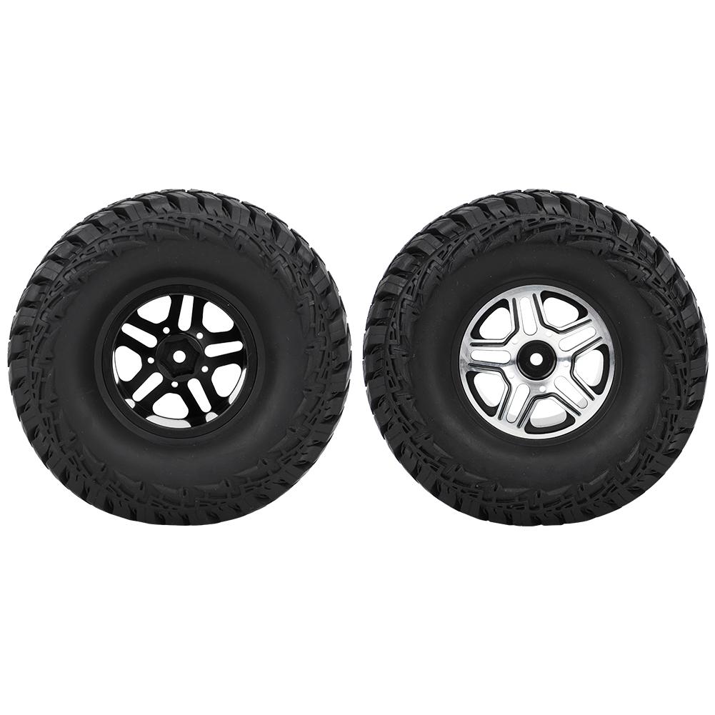 2PCS 1.9inch Aluminium Alloy Wheel Hubs Tyre Tire for 1:10 Remote Control Model RC Climbing CarBlack