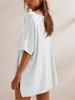 Women's Oversized T-Shirt Crew Neck Short Sleeve Side Slit Loose Summer Blouse Top