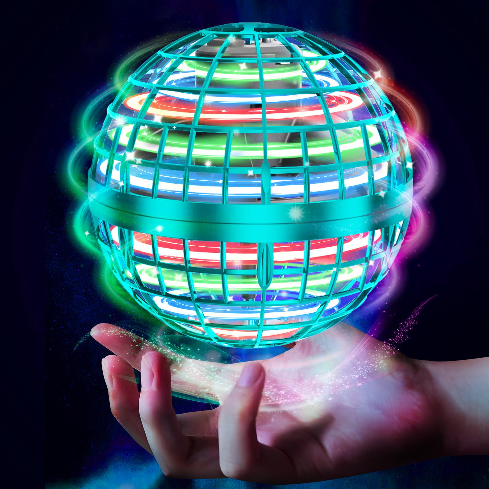 

Tikduck Flying Ball Gyro Light Ball Toy Hovering Boomerang Spinner RGB 360° Rotation USB Rechargeable Indoor Outdoor Kids Adults Mini Drone Birthday