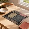 2PCS Ethnic Style Heat-Insulating Mat Rectangular Non-Slip Mat Practical Dining Table Mat  Hotel