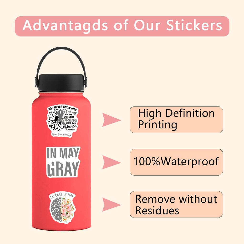 55 New Brain Tumor Awareness Graffiti Stickers Decorate Suitcase Mobile Phone Skateboard Stickers