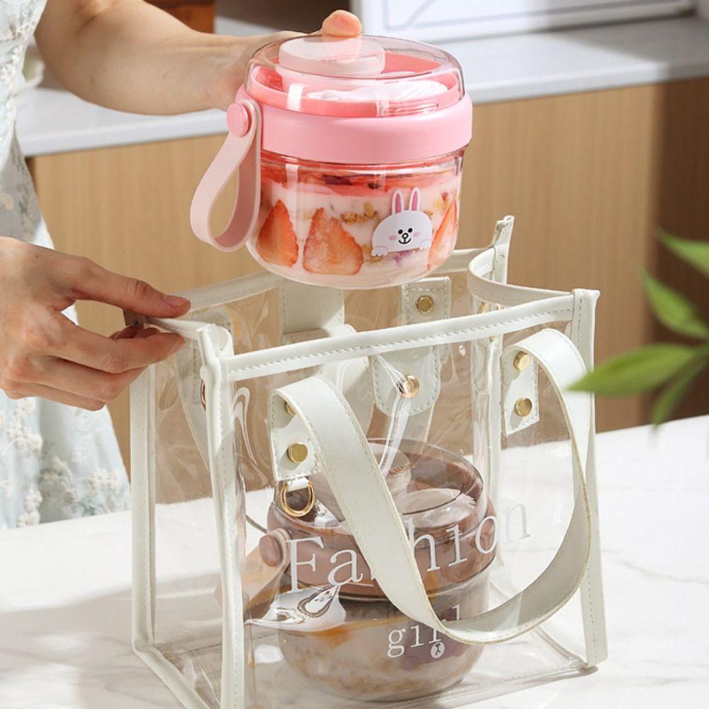 650ml Breakfast Cups Seal Oats Container Portable Salad Cup  for Oatmeal Cereal Nut Yogurt