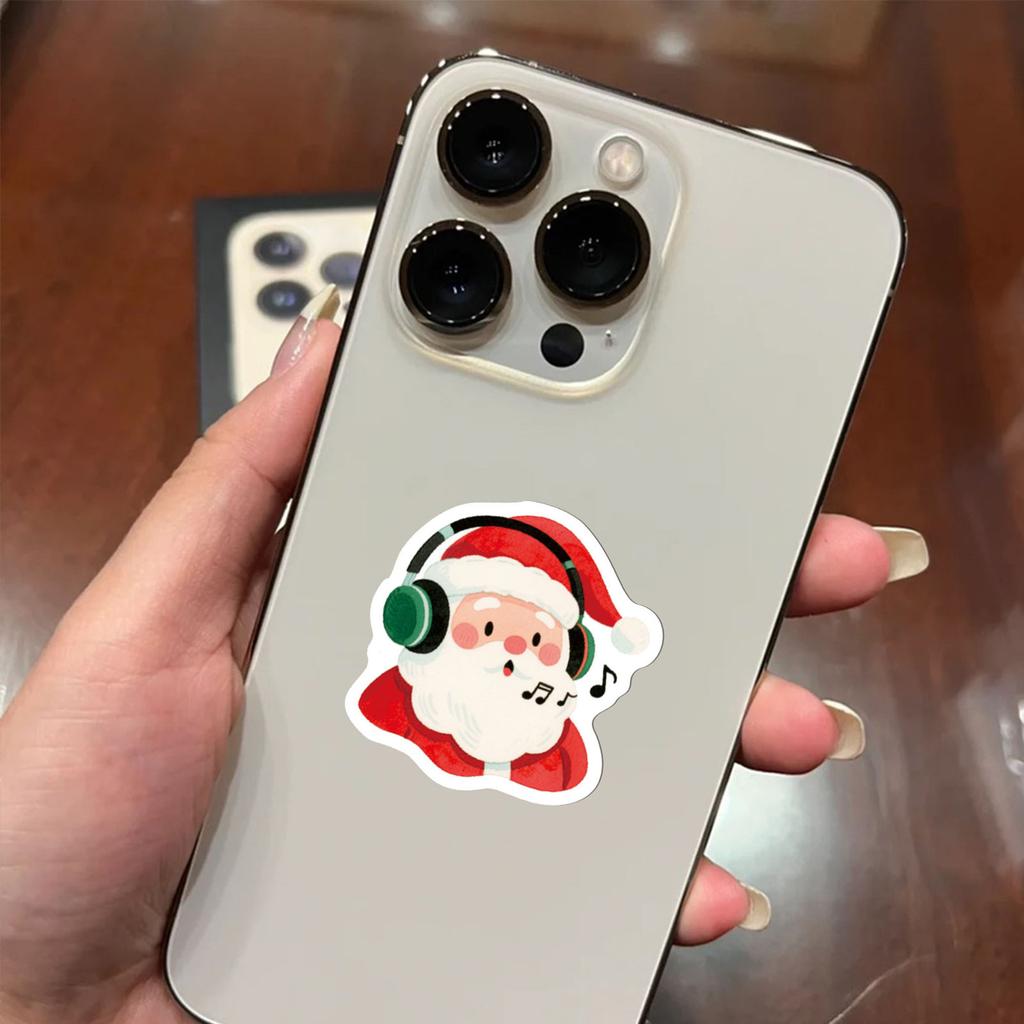 50 Happy Christmas Cartoon Creative Stickers For Decorating Phone Cases, Water Bottles, And Desktops