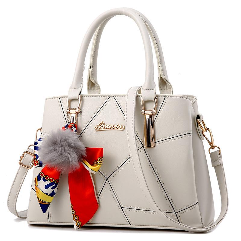 New Splicing Fashion Trendy Large Capacity Crossbody Bag Middle-Aged Women Handbag For Mother белый