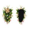 Spring Wreath Artificial Flower Wreath with Bowknot for Front Door Garden Window Outdoor Wedding Decorations