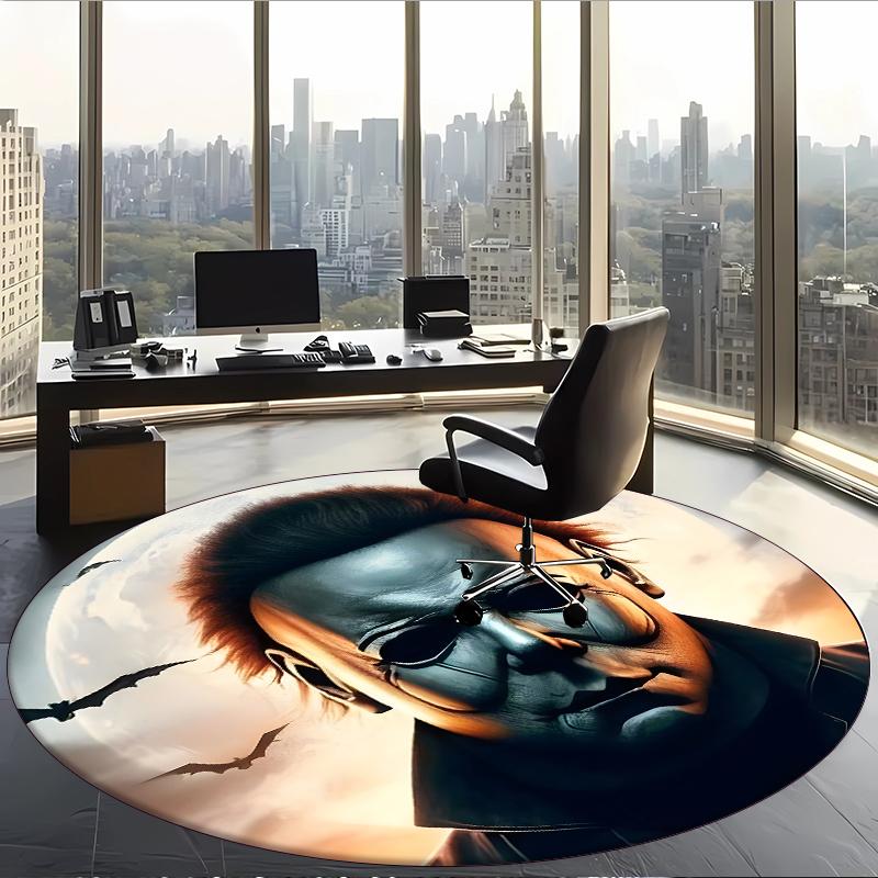 Michael Myers (1) Round Office Rug Decorative Floor Rug for Office Bedroom Living Room and Home Space