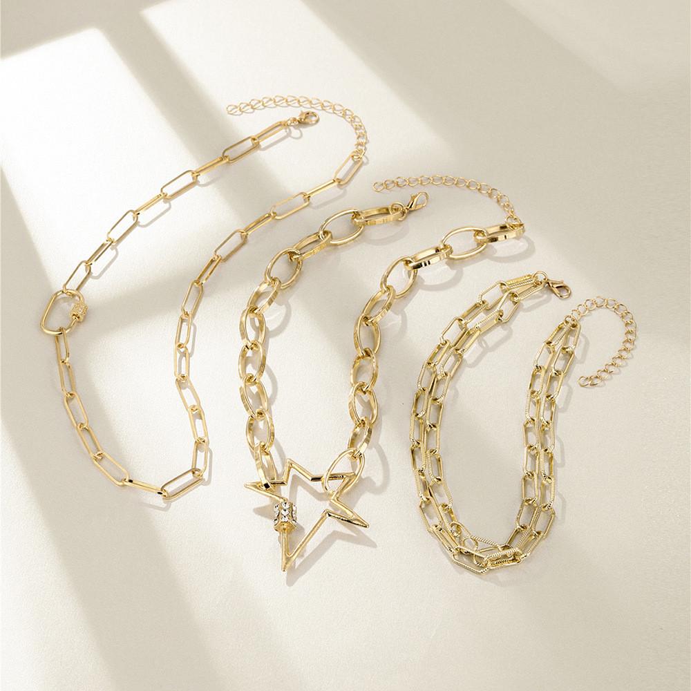 Elegant Five-pointed Star Layered Necklace Trendy Minimalist Womens Accessory Perfect For Gifts