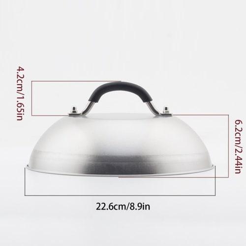 Teppanyaki Dome - Domed Lid for Griddle Burgers - Heat-Resistant Round Flat Top Steaming Lid for Steak Grilling, Teppanyaki, and BBQ Cooking