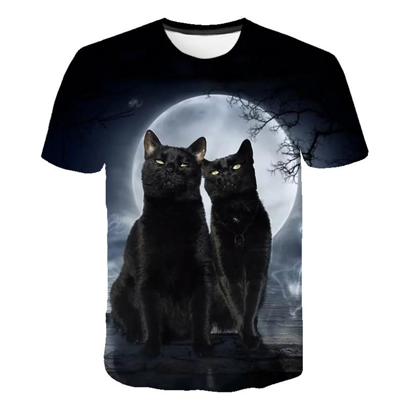 2024 New for Cool Fashion T Shirt for Men and Women Two Cats Print 3d T Shirt Summer Short Sleeve T Shirts Male T Shirts XXS-5XL