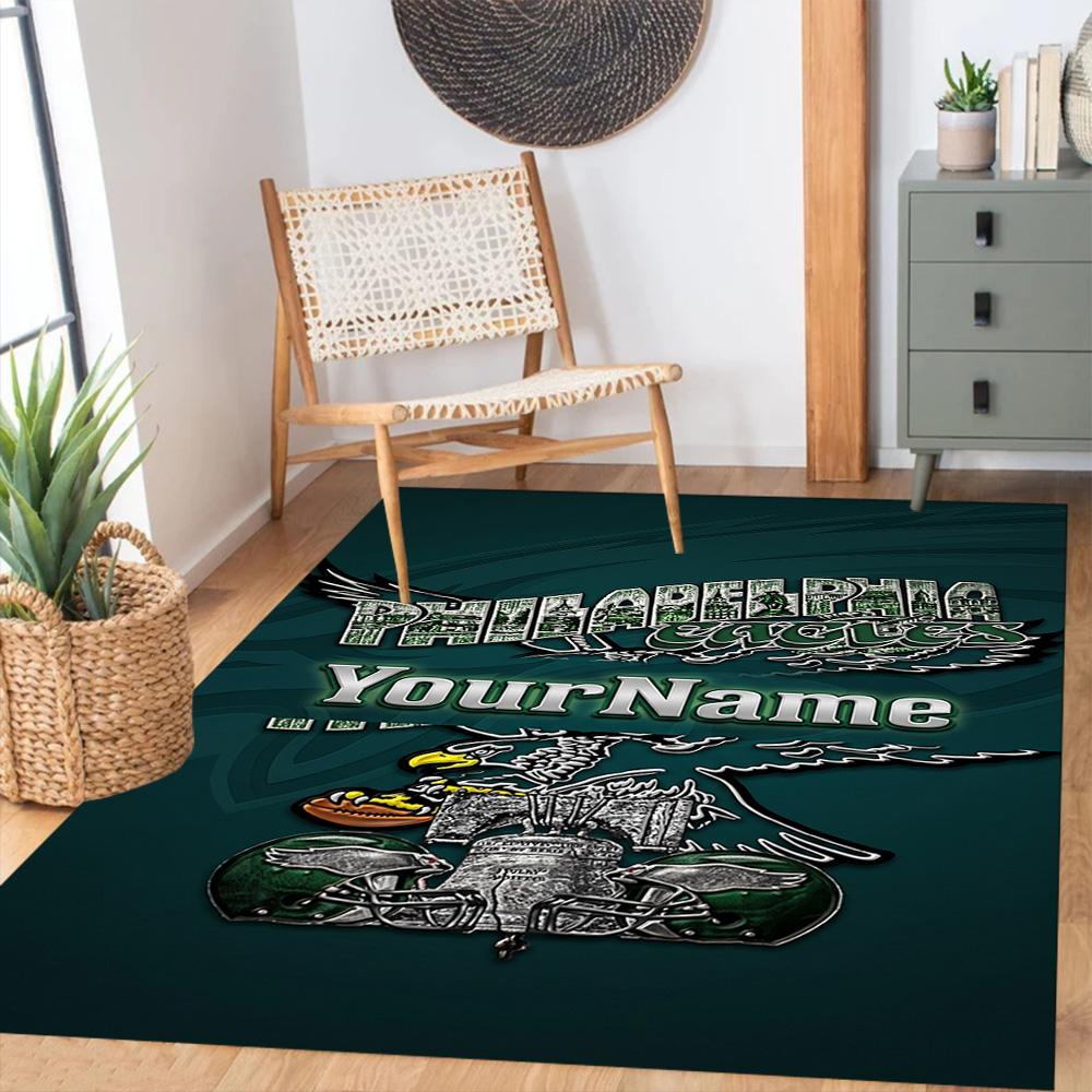 Philadelphia Eagles Customized Name Carpet Design For Game Room Dormitory Dining Room Balcony Antislip Rug Anime Office Decor