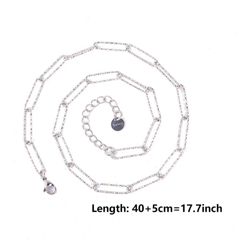

1/5/10pcs New Long Oval Hollow Out Geometry Chain Necklaces For Women Men Accessories 40+5cm Stainless Steel Necklace Jewelry 1pcs