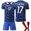 Camisa de Futebol da Copa do Mundo FIFA 2026 França para Crianças e Adultos SALIBA #17