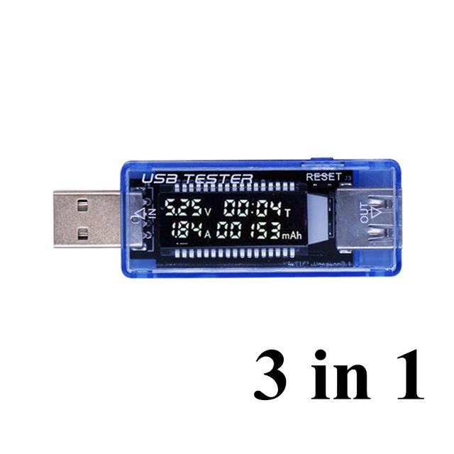 3 In 1 USB Voltmeter Current Voltage Capacity Tester DC Digital Volt Current Meter Charger Capacity Detector for Mobile Power