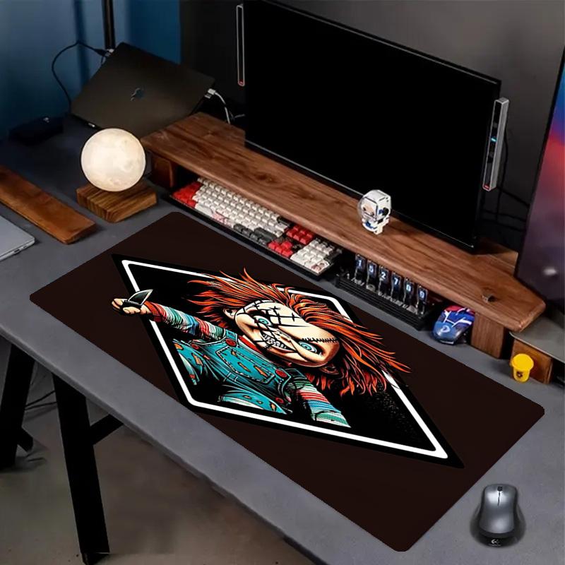 Bride of Chucky Print Mouse Pad, Anti‑Slip Desktop keyboard Mat, for PC Laptop Gaming Working Daily Use, Cool Festival Surprise Gift