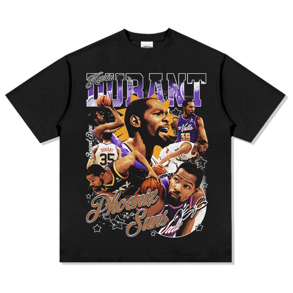 Kevin Durant Tee Phoenix Suns Cotton Tshirt Vintage Short Sleeves Sports Basketball Fans Training Tees Summer Kids/Men's T-shirt