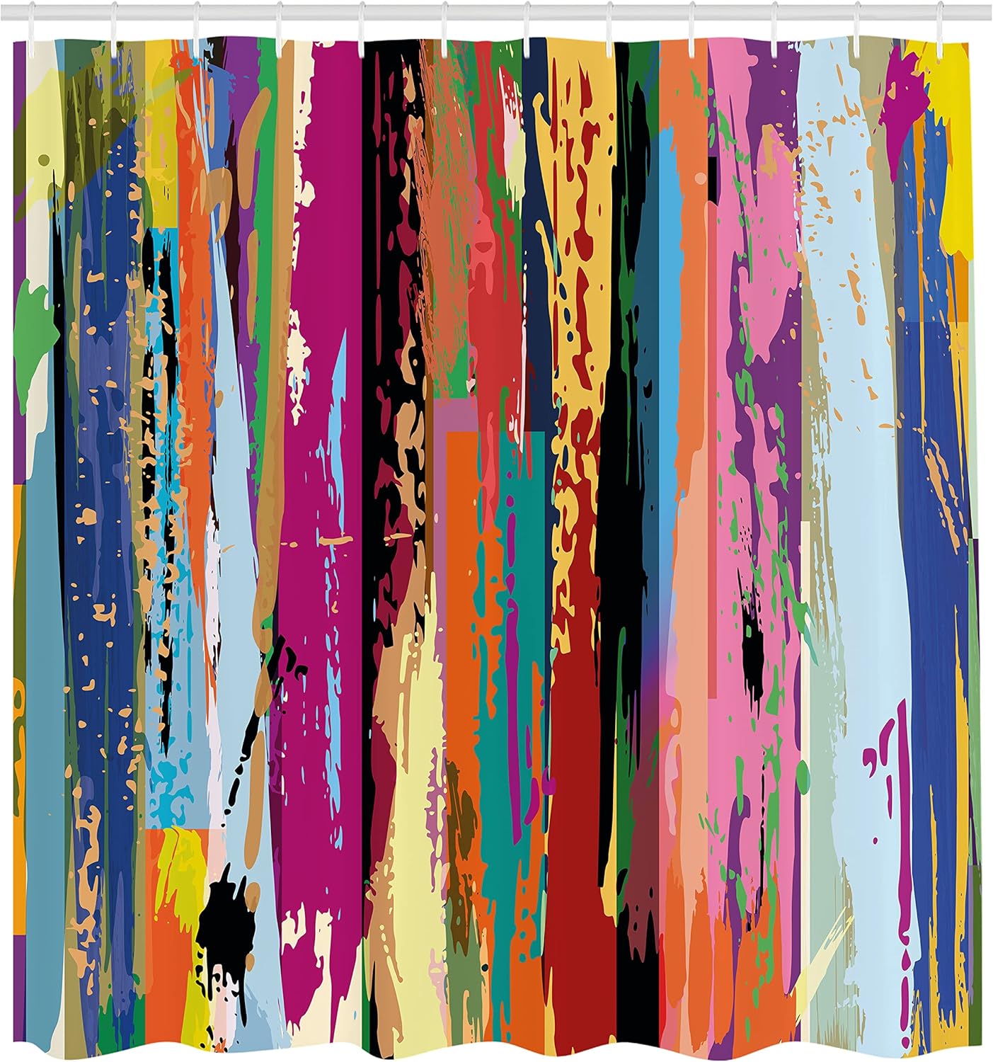 

Abstract Shower Curtain, Multicolored Expressionist Work Of Art Vibrant Rainbow Design Tainted Pattern, Cloth Fabric B W60H190(CM)-1 Pcs
