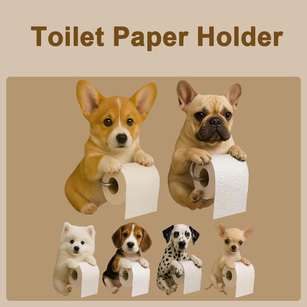 3D Dog Shape Roll Paper Organizer Decorative Hanging Paper Towel Stand  Dorm Room