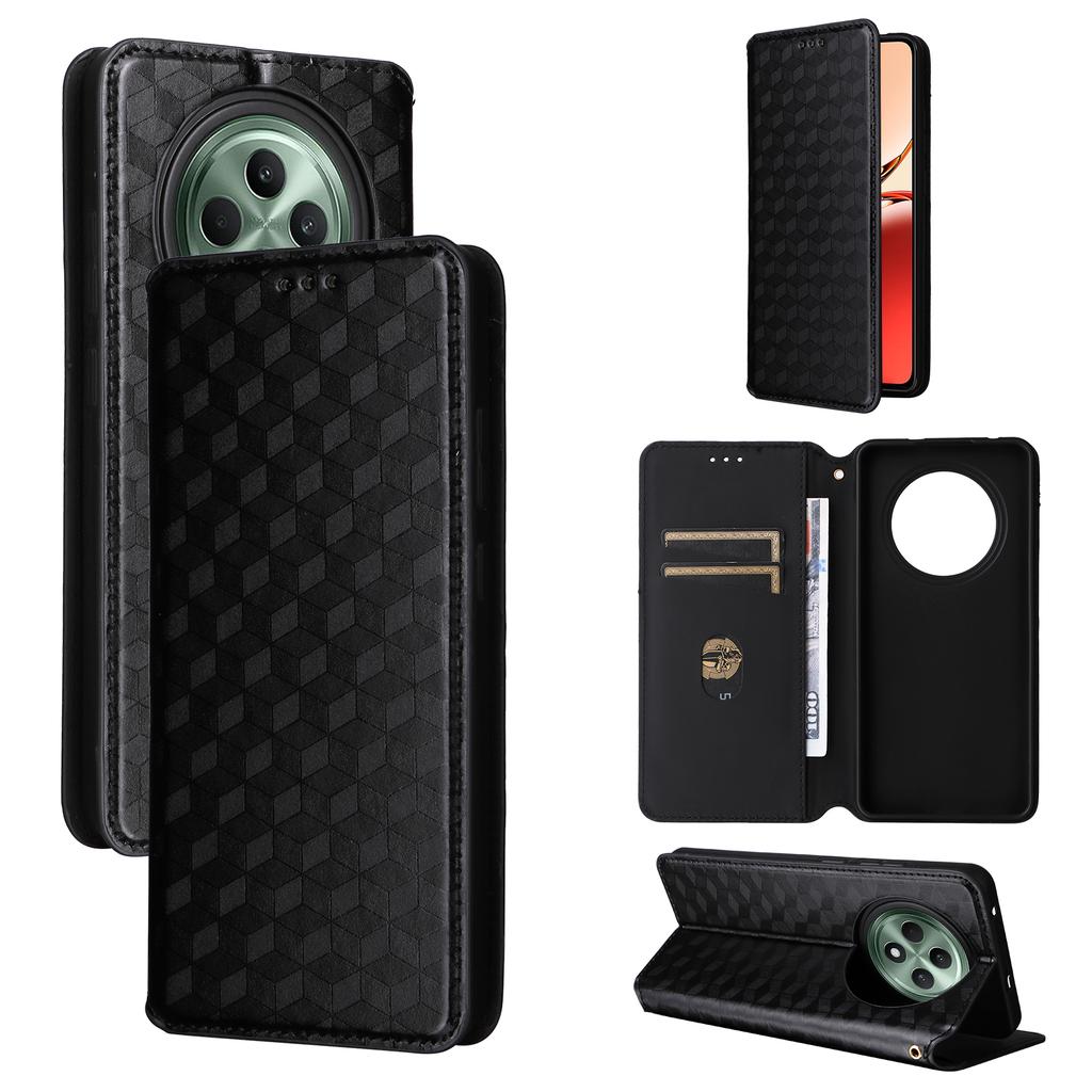 For Oppo Reno12 F 5G/Oppo F27 5G Case Leather Wallet Phone Cover Rhombus Imprinted