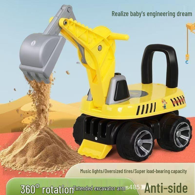Children s Rotating Excavator Toy with Music & Lights