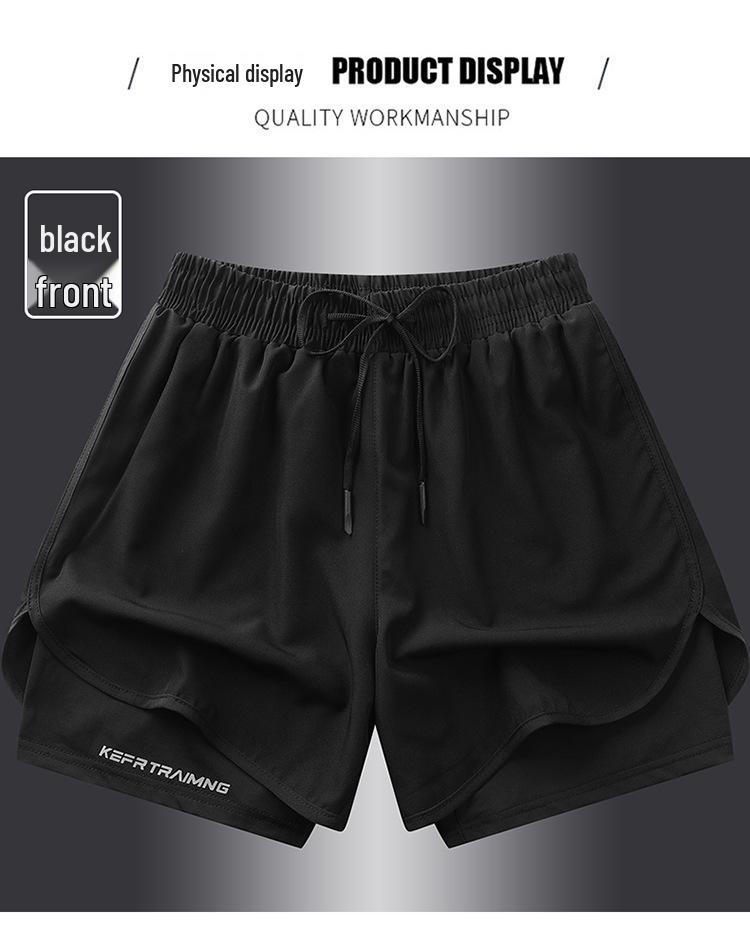 Herren Schnelltrocknende Doppellagige Drei-Punkt-Laufshorts mit Futter