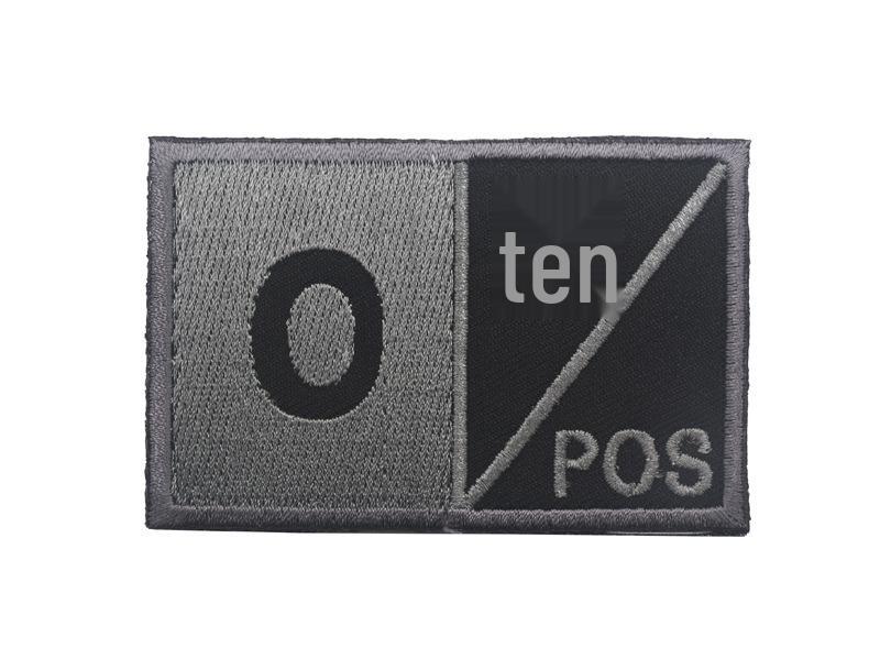 Sea Customer 8X5CM Tactical Helmet Blood Type Morale Patch - Embroidered Fabric Badge for Outdoor Backpacks.