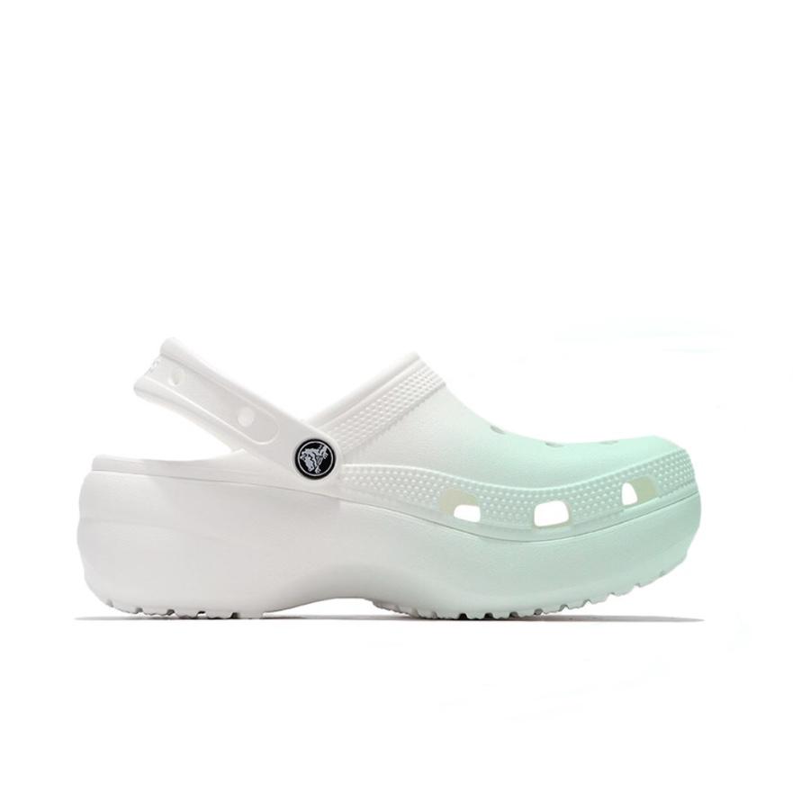 Crocs Classic Platform Clog Mint Claw Beach Girl School Style EVA Hole Shoes Unisex Green
