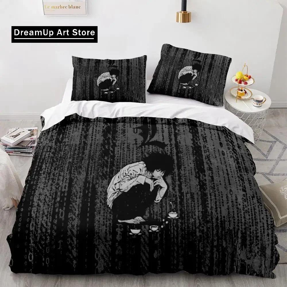 3D Print Anime Death Note Bedding Set Single Twin Full Queen King Size Bed Set Adult Kids Bedroom Duvet Cover Sets Home Textiles
